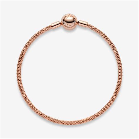 rose gold metal mesh fabric|pandora bracelets rose gold.